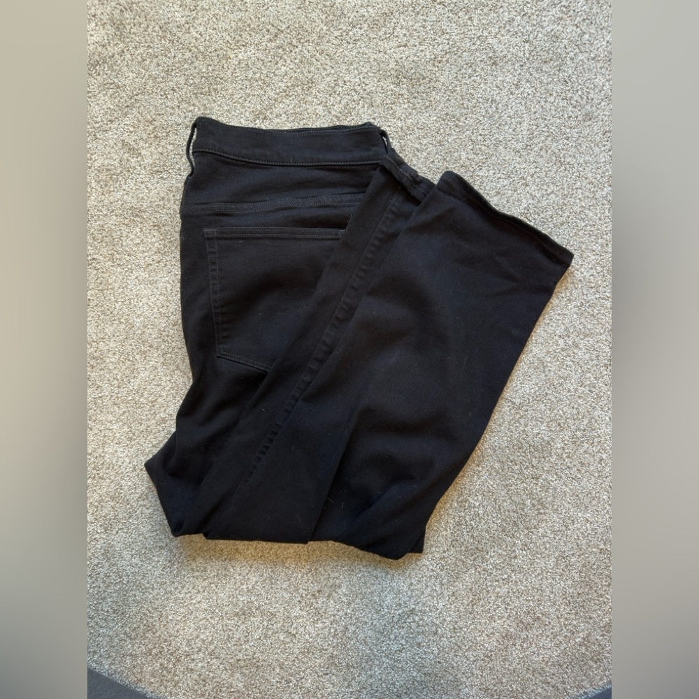 J Crew Factory Essential Straight Jeans All Day Stretch, Black 35/20